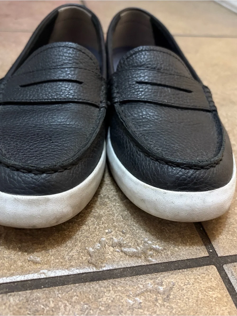 Cole Haan Black Leather Slip-On Loafers